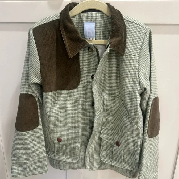 Bella Bliss Green and Brown Checkered Jacket Wool Excellent Condition! - Picture 3 of 5